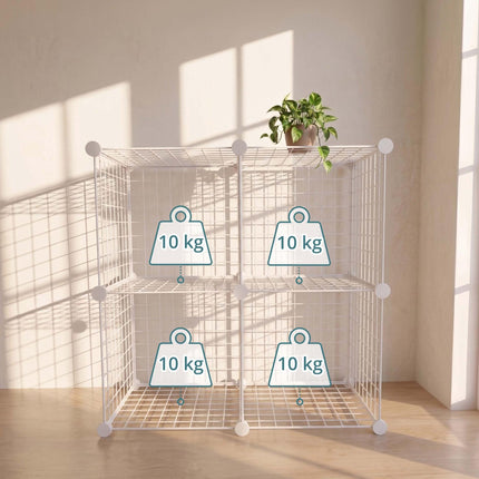 Modular Wire Cube Shelving, Metal, Click-Fit Storage