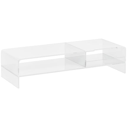 Acrylic monitor stand with storage for 24" screen, PC, laptop