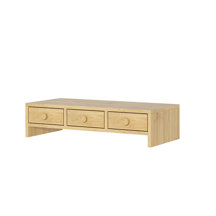 Monitor Stand with 3 Drawers, Wood Look, MDF