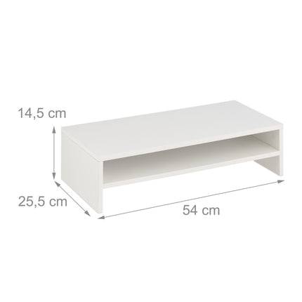 Monitor stand with extra shelf