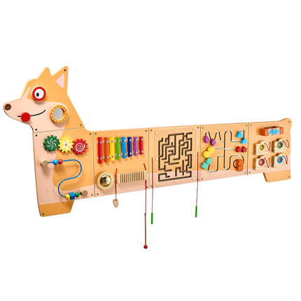 Montessori Activity Wall Busy Board, 12 Games, Puppy