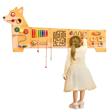 Montessori Activity Wall Busy Board, 12 Games, Puppy