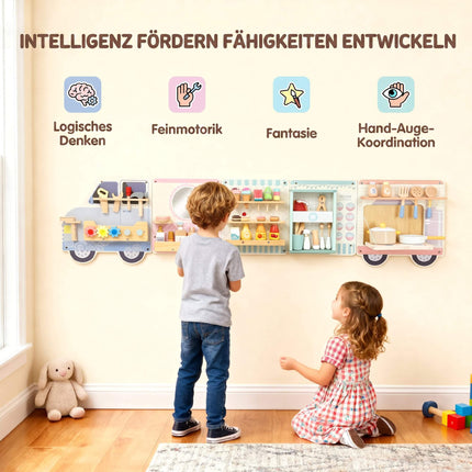 Montessori Truck Wall Busy Board, 163.8 cm, Age 3+