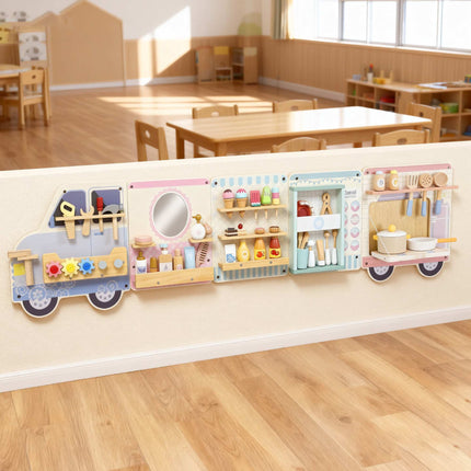 Montessori Truck Wall Busy Board, 163.8 cm, Age 3+