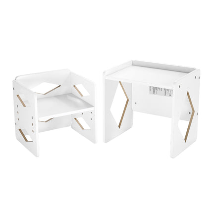 Montessori Weaning Table and Chair Set, Adjustable White