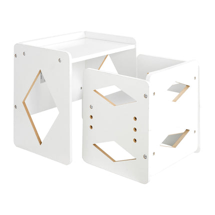 Montessori Weaning Table and Chair Set, Adjustable White