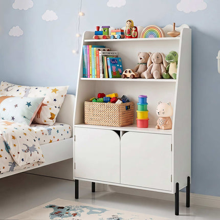 Montessori Wooden Children's Shelf, White, 3 Compartments
