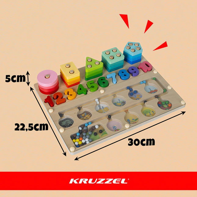 Montessori Wooden Educational Sorter – 3-in-1 Toy, 30×22.5 cm