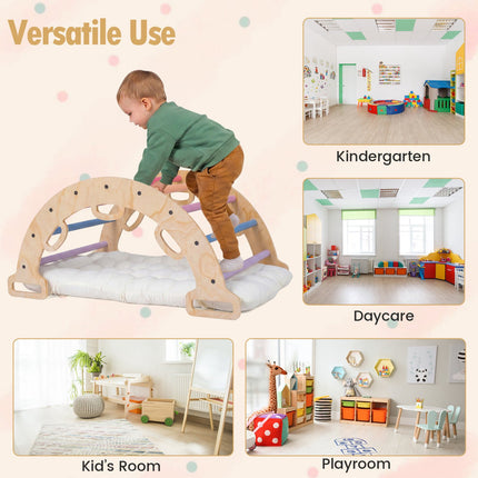 Montessori Wooden Rocking Climbing Arch with Cushion