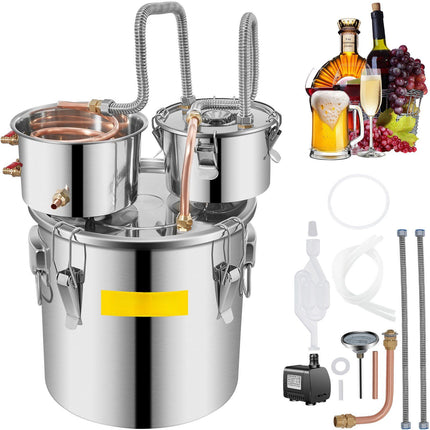 Moonshine Still Kit, 8 Gal Stainless Steel, Copper Coil