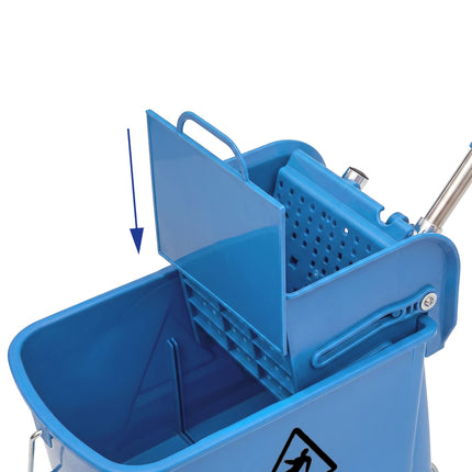 Mop Trolley with Press, Blue, 22L Capacity