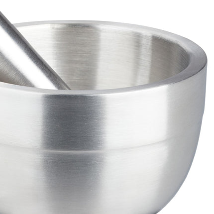 Mortar with impact in stainless steel