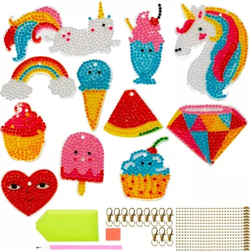 Mosaic diamond embroidery + keyrings Kruzzel 20454