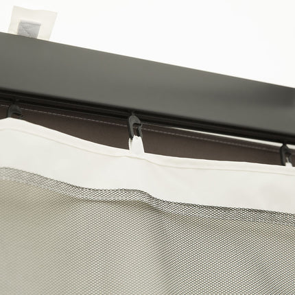 Mosquito net for 3x4 Gazebo, 4 panels, zipper, black nylon