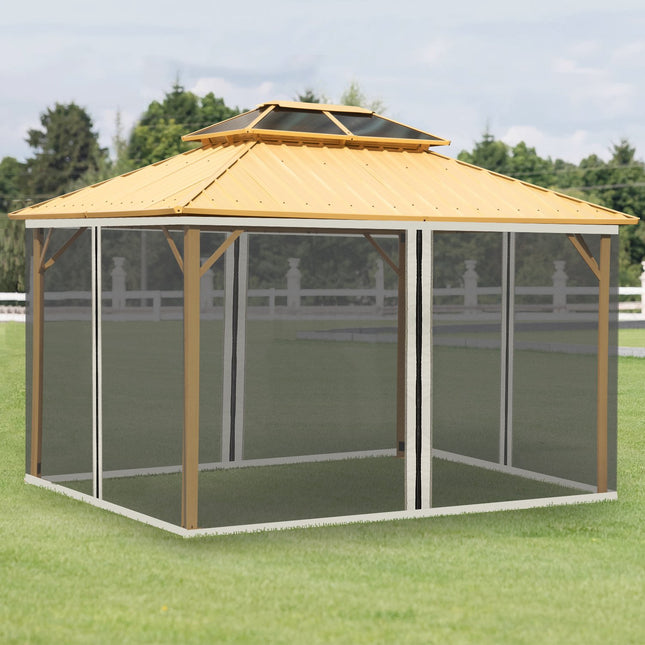 Mosquito net for 3x4 Gazebo, 4 panels, zipper, black nylon