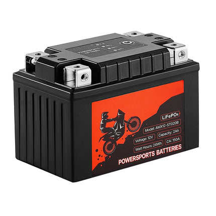 Motorcycle Battery 12V 2Ah LiFePO4, Pre-Charged