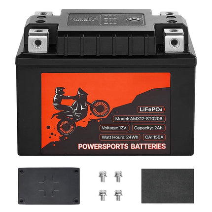 Motorcycle Battery 12V 2Ah LiFePO4, Pre-Charged