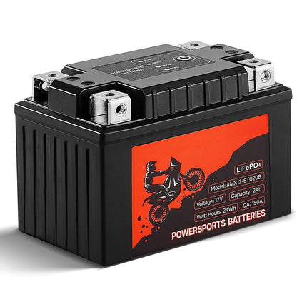 Motorcycle Battery 12V 2Ah LiFePO4, Pre-Charged