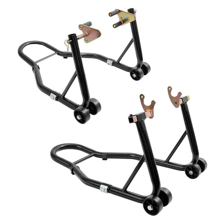 Motorcycle Front and Rear Paddock Stand, 850 lb, Black