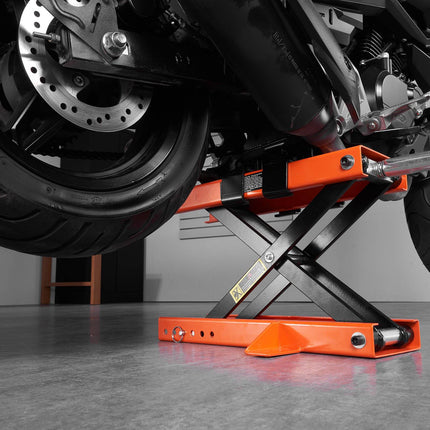 Motorcycle Scissor Lift Jack Stand, 1100 lb, Safety Pin