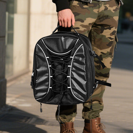 Motorcycle Tail Bag, 22-34L Expandable, Rain Cover, Black