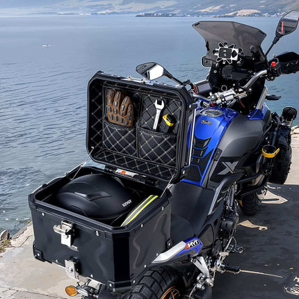 Motorcycle Top Case 55L, Aluminum Alloy, Waterproof, With Lock