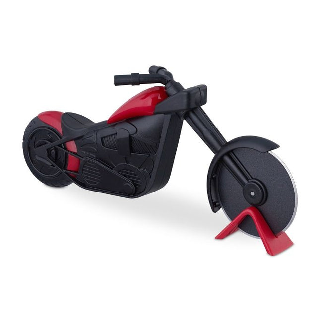 Motorcycle with pizza cutter