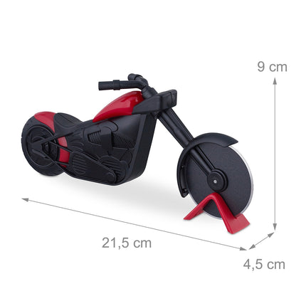 Motorcycle with pizza cutter
