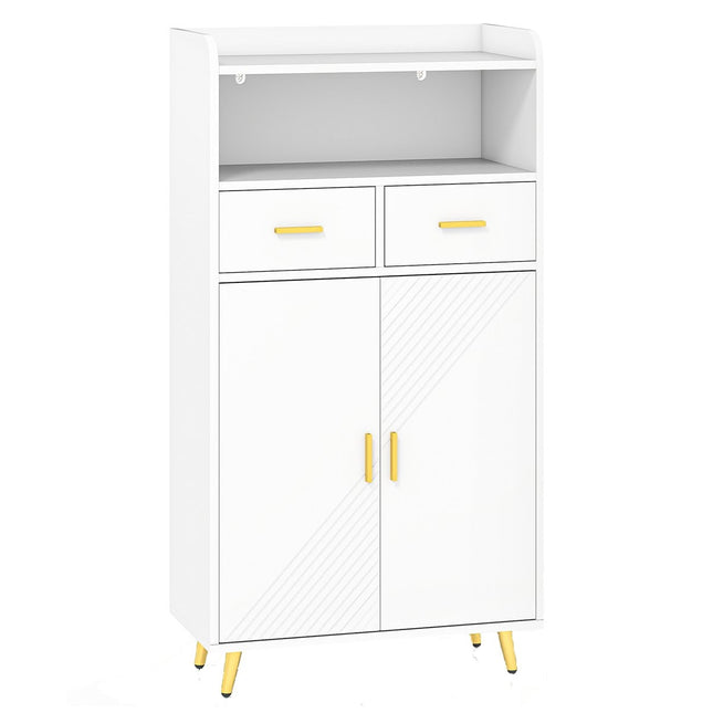 Multifunctionele witte kast met verstelbare plank en lades