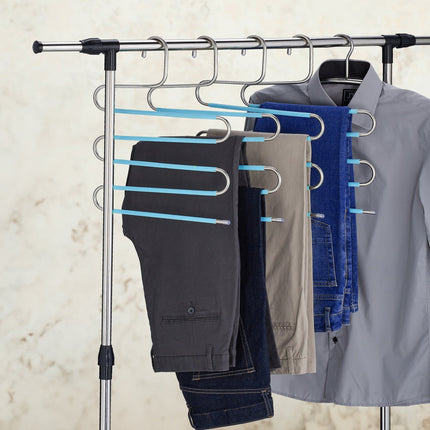 Multi Trouser Hangers, Non-Slip, Space-Saving, Set of 4
