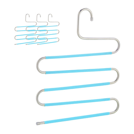 Multi Trouser Hangers, Non-Slip, Space-Saving, Set of 4