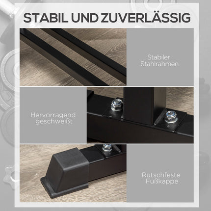 Multifunctional weight bench - 150 kg capacity, black metal