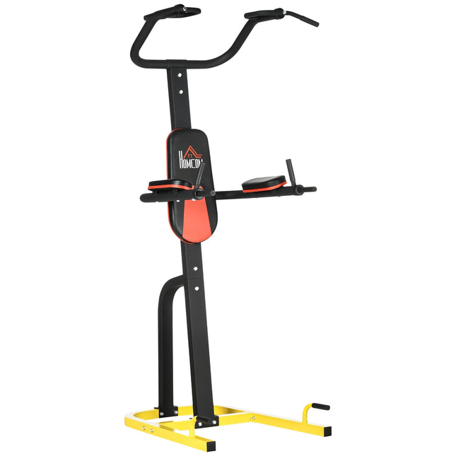 Multifunctional dip station for pull-ups and abdominal training, steel