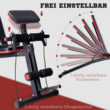 Multifunction weight bench multi-gym with spring booster training bench weight up to 120kg black 54 x 160 x 106 cm