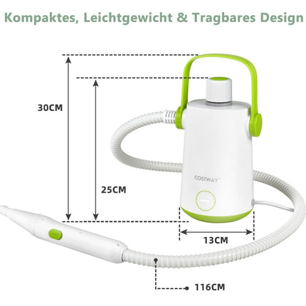 Multi-purpose steam cleaner portable handheld steam cleaning machine with 1000 W power green
