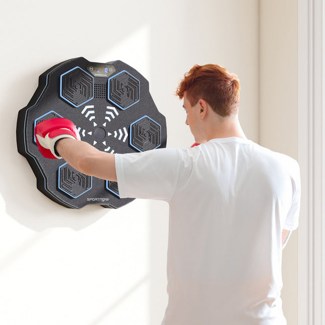 Muziekdoosmachine, Bluetooth-luidspreker, aan de muur te bevestigen, 9 snelheden en modi, led-verlichting, zwart