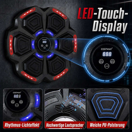 Music Boxing Machine with 9 LED Modes & 10 Speed Levels