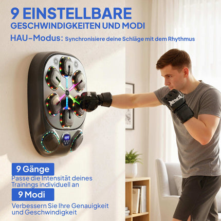 Music Boxing Machine with LED Lights & Bluetooth