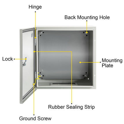 NEMA 4X Steel Electrical Enclosure 40x40x15cm IP66