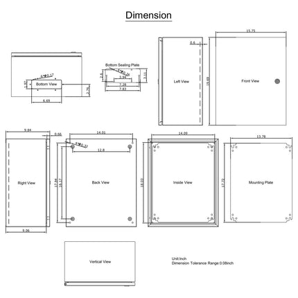 NEMA 4X Steel Electrical Enclosure 50x40x25 cm, IP66