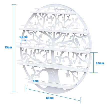 Nail Polish Rack, 5-Tier Wall-Mounted Metal, White
