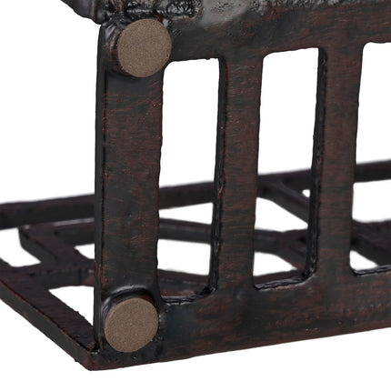 Napkin stand cast iron checkered motif