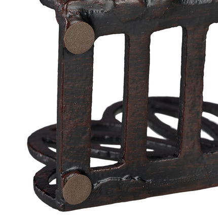 Napkin stand cast iron leaf motif