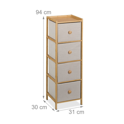 Narrow 4-Drawer Chest for Bedroom, Hallway, Living Room