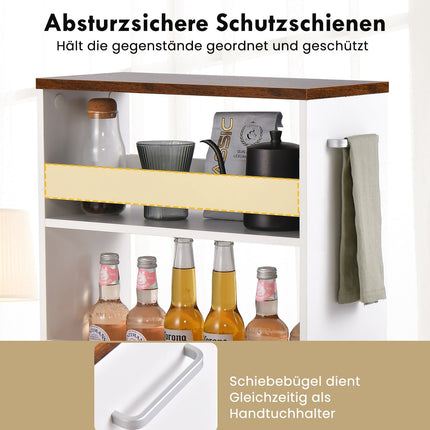 Narrow 4-Tier Rolling Kitchen Cart, 20 cm Wide, White