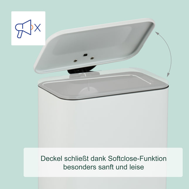 Narrow Bathroom Bin 5L – Soft-Close, Foot Pedal