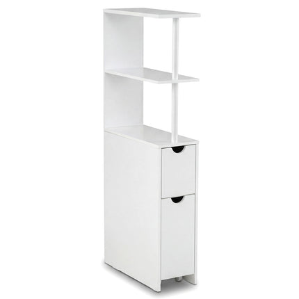 Narrow Bathroom Cabinet with Shelves & Drawer, 45x20x114 cm