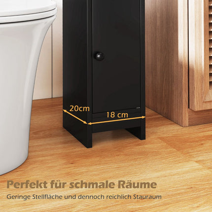 Narrow Bathroom Cabinet with Shelves and Adjustable Storage