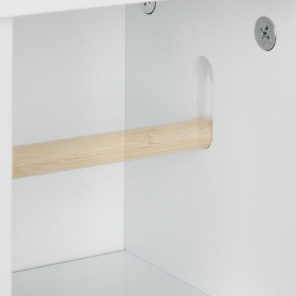Narrow Bathroom Cabinet with Toilet Paper Holder
