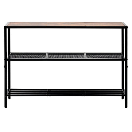 Narrow Console Sofa Table, 41.7 Inch, 3-Tier Metal Frame